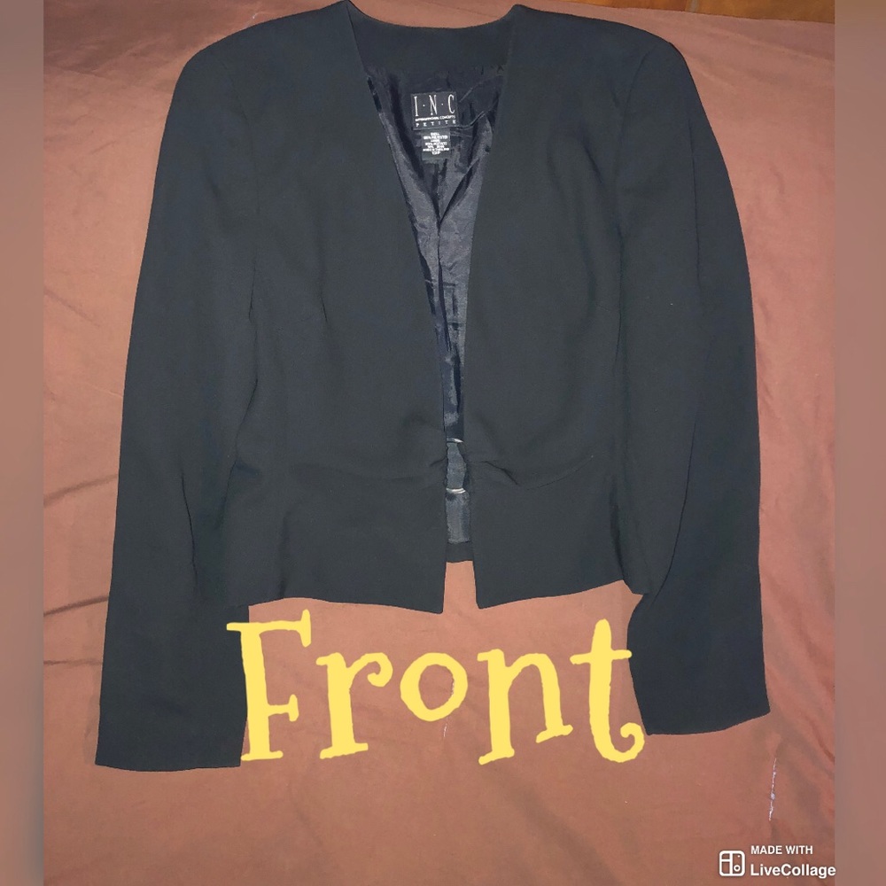 INC Black cropped jacket-SKIRT sold separately